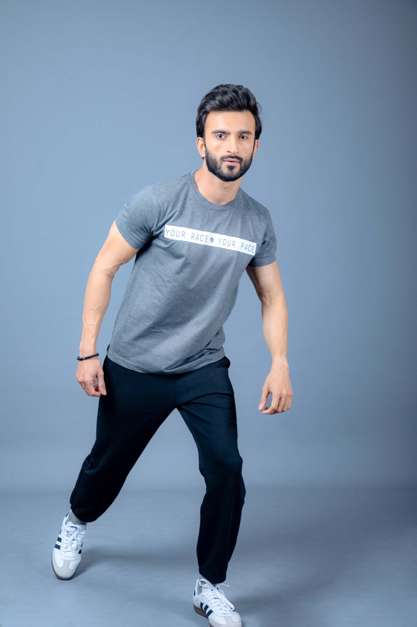 Athlete wearing soft, breathable cotton exercise clothes during a workout