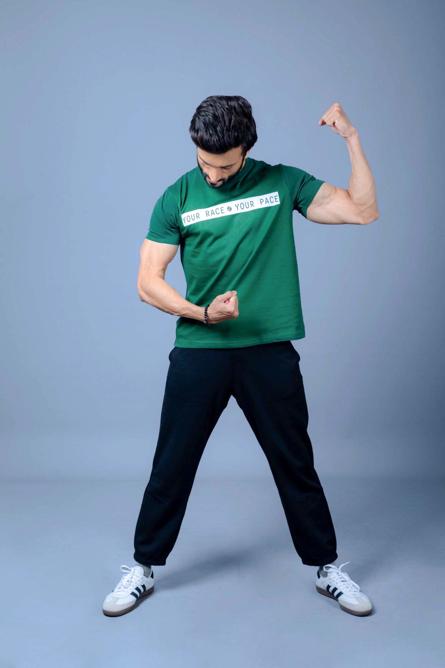 Person wearing a comfortable and stylish everyday t-shirt for casual wear