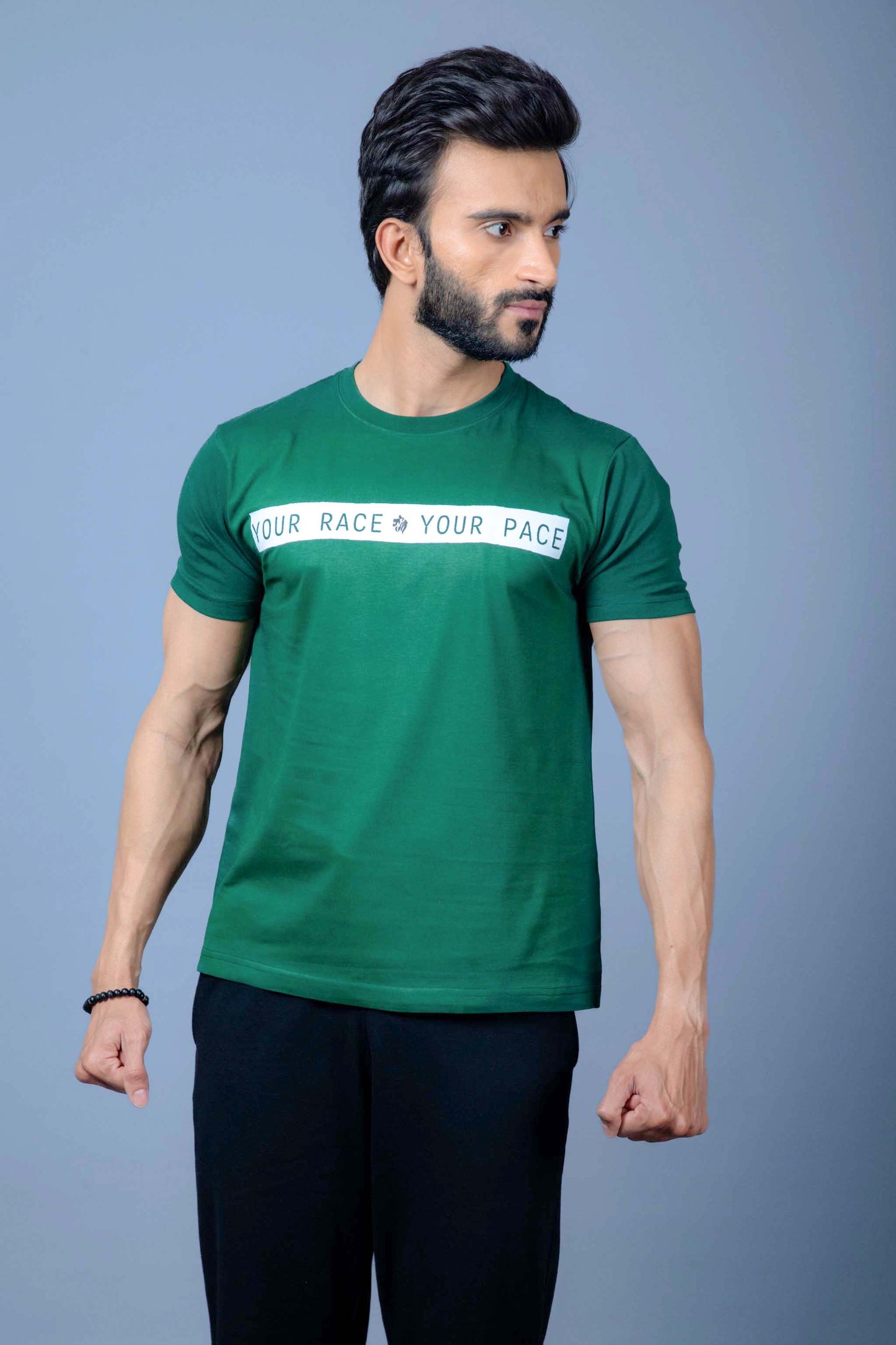 Person wearing a casual everyday tee shirt for a relaxed and comfortable look