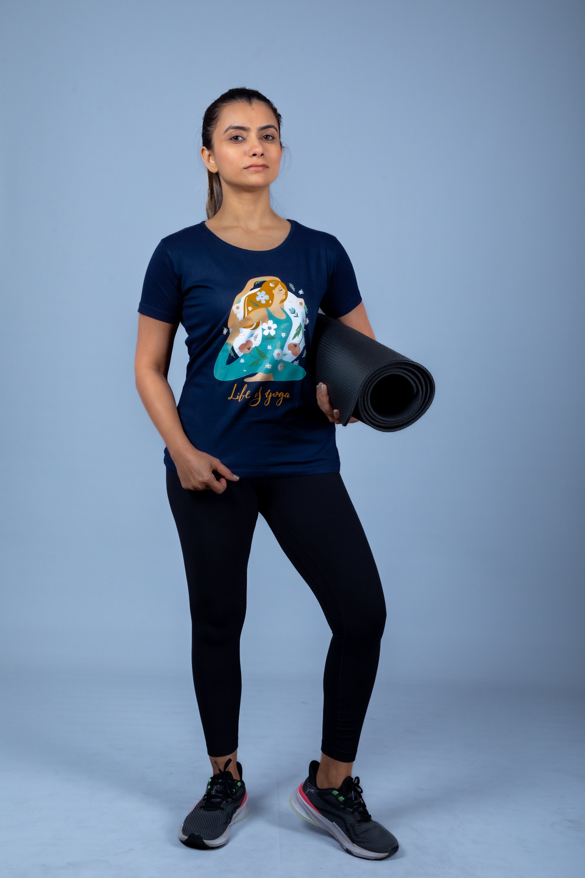 Yoga Is Life Navy Blue – Flow Boldly, Breathe Deeply