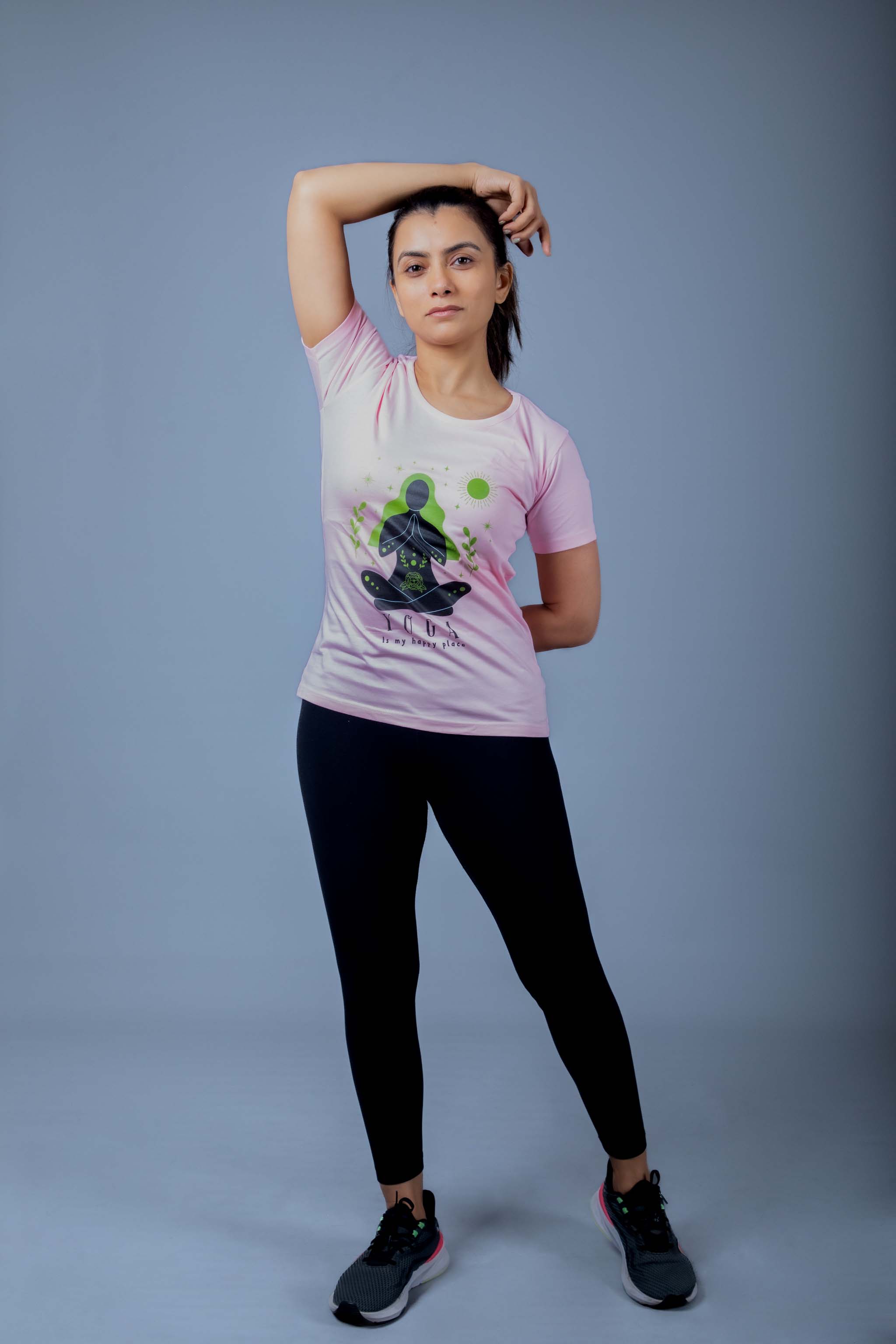 Yoga Is My Happy Place – Light Baby Pink Serenity Tee