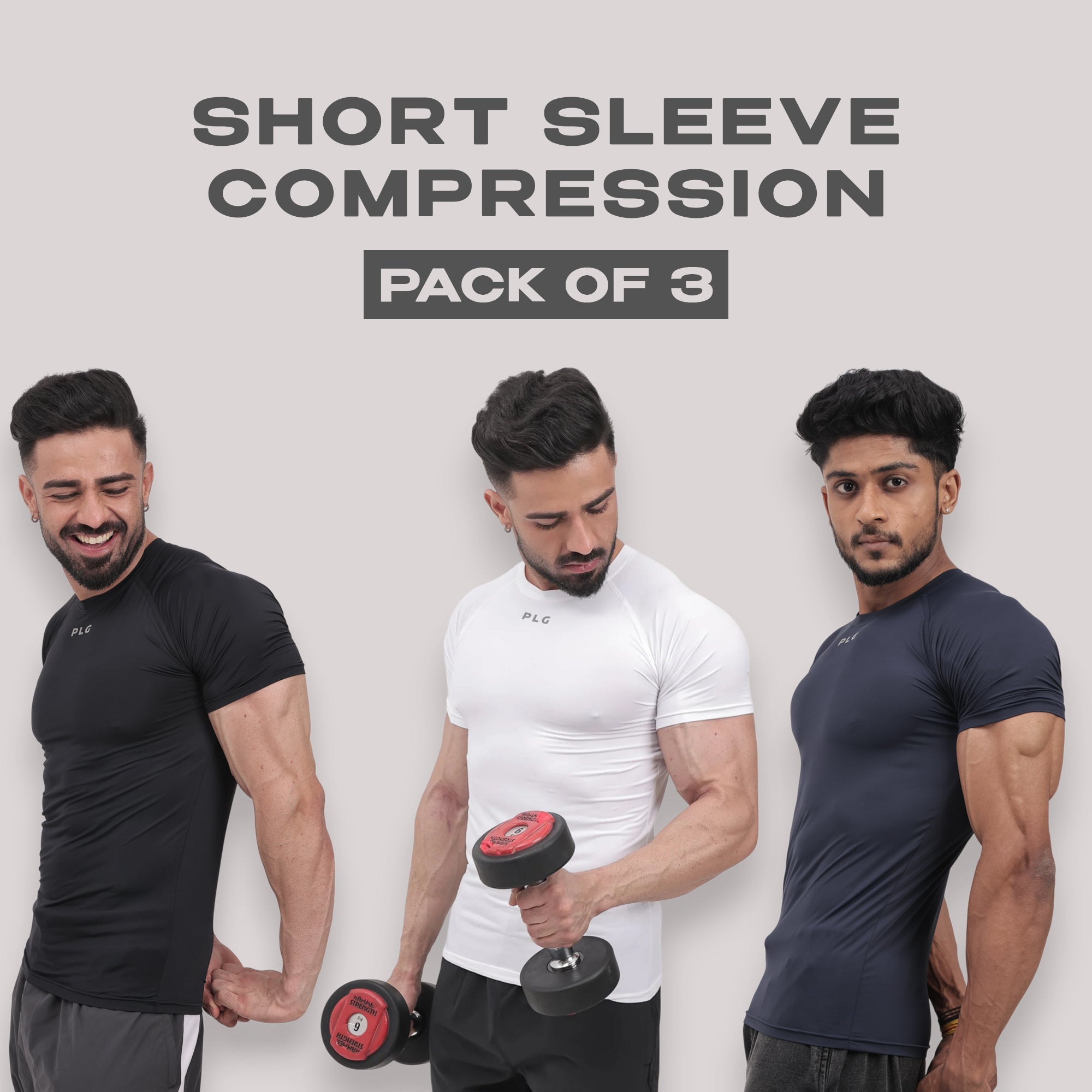 SHORT SLEEVE COMPRESSION BLACK, WHITE, NAVY