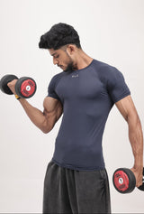 SHORT SLEEVE COMPRESSION NAVY