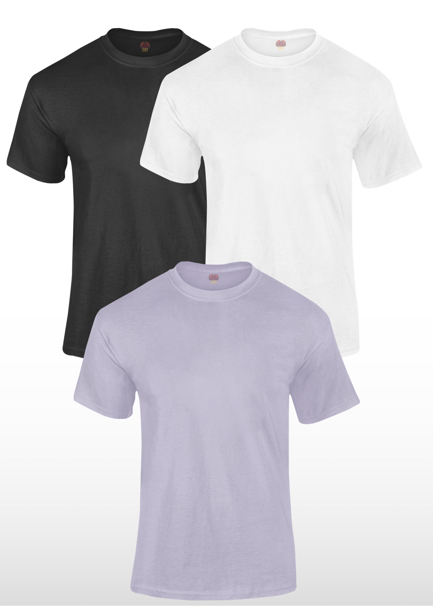 Men's Solid Regular Fit Cotton T-Shirt with Round Neck (Pack of 3)